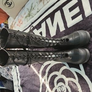 Dior Arcade Boots black leather lace boots